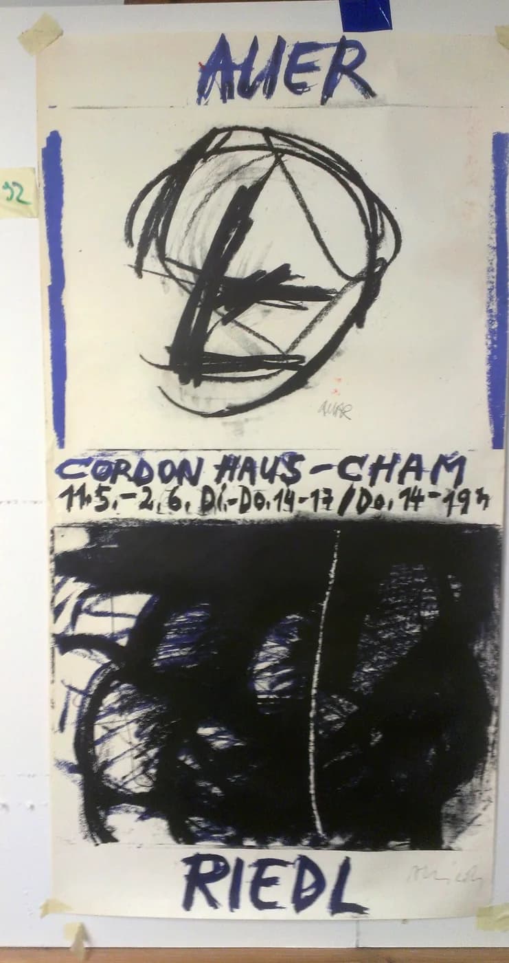 Alois Riedl and Joseph Auer, Exhibition poster, Cordonhaus, Cham, 1985